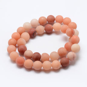 Aventurin Pärlor – Rosa, Frostad Rund (6mm) - Uniq Perler - 