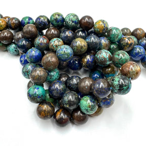 Azurite Beads – Round (10 mm) - Uniq Perler - 61256