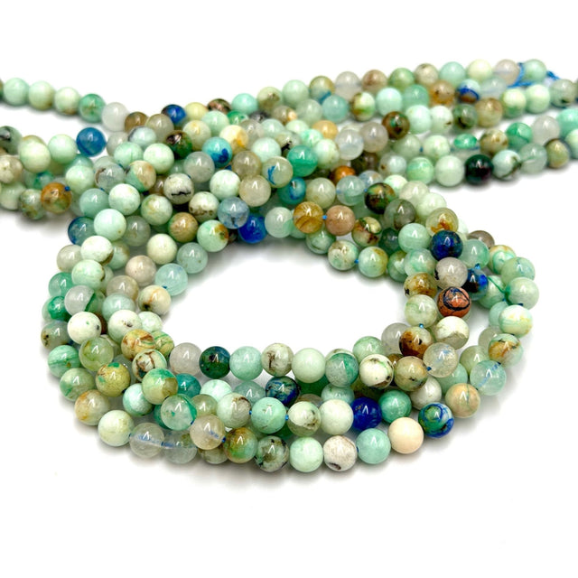 Azurit Perler – (Sjælden) Rund (6mm) - Uniq Perler - 117900