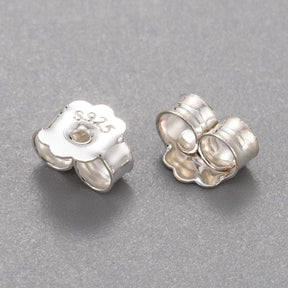 Bagstopper, 925 Sterling Sølv (6x5x3mm, 1 par) - Uniq Perler - 115537