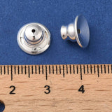 Bagstopper – Langtidsholdbar Sølvbelagt Messing (10x7mm) 6 Stk - Uniq Perler - 119091