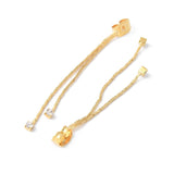 Bagstopper Med Kæde og Rhinsten - Langtidsholdbar Forgyldt (48mm), 2 Stk - Uniq Perler - 114496