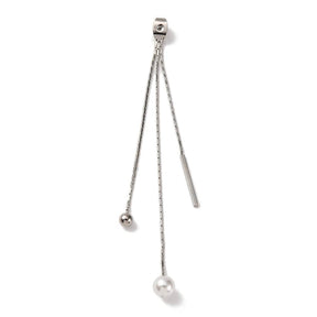 Endstopper mit Kette Anhänger - Platinfarbener Messing (87mm), 2 Stk. - Uniq Perler - 114743