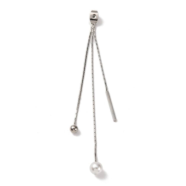 Bagstopper Med Kæde Vedhæng - Platin Farvet Messing (87mm), 2 stk. - Uniq Perler - 114743