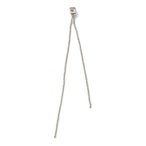 Endanschlag mit Kette Anhänger - Platin Messing (96mm), 2 Stück - Uniq Perler - 113655
