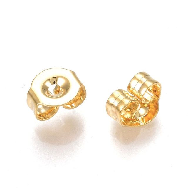 Bagstoppere - 24K Forgyldt Stål (3x6x4mm) - Uniq Perler - 66634