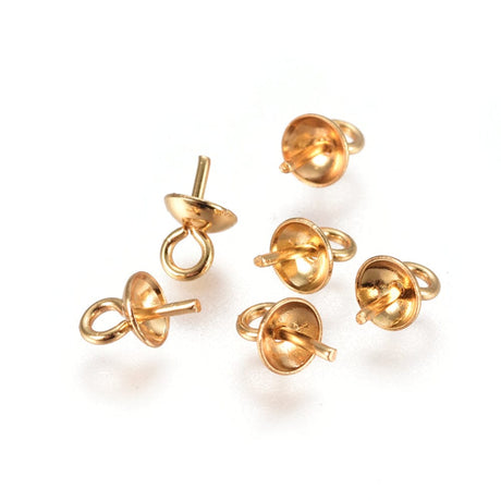 Bail, Forgyldt Stål (7x4mm), 10 stk. - Uniq Perler - 336170