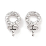 Bail Til Topboret Perle Med Zirkonia – Platin (13x7,2mm) - Uniq Perler - 112838