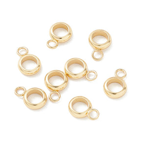 Bail/Hemp For Pendant, 18K Gold-plated, 9x6x2mm, 6 pcs. - Uniq Perler - 112260