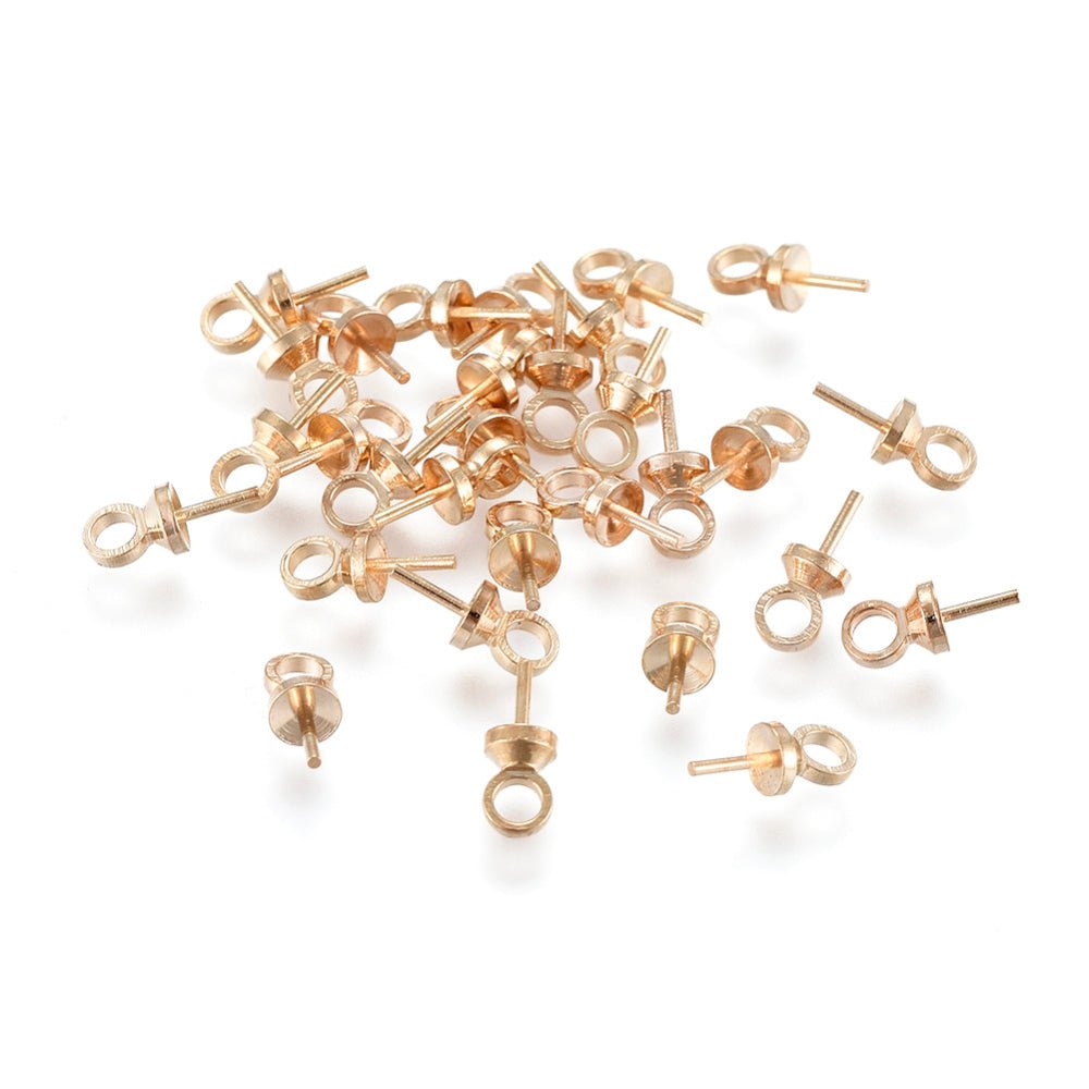Bails/Stiftøsken – 18K Forgyldt Messing (6,3x3mm) 10 stk. - Uniq Perler - 124566
