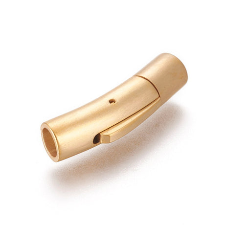 Bajonetlås – Mat Guldfarvet Vandfast Stål (28–28.7mm) - Uniq Perler - 117803