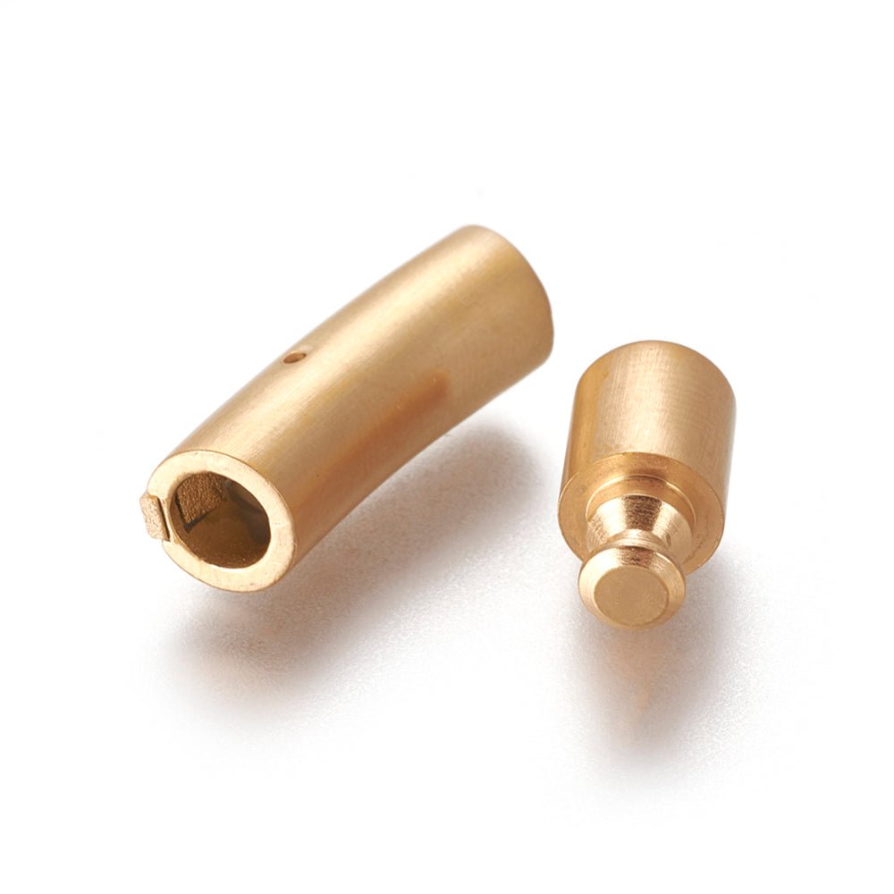 Bajonetlås – Mat Guldfarvet Vandfast Stål (28–28.7mm) - Uniq Perler - 117803