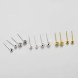 Ball Ørestikkere Med Øje Og Sillikone Indlæg, Sterling Sølv 925, (3mm) - Uniq Perler - 112373