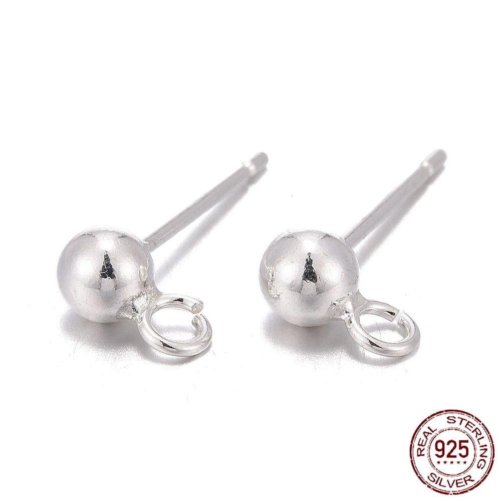 Ball Ørestikkere Med Øje, Sterling Sølv 925, (4mm) - Uniq Perler - 111825