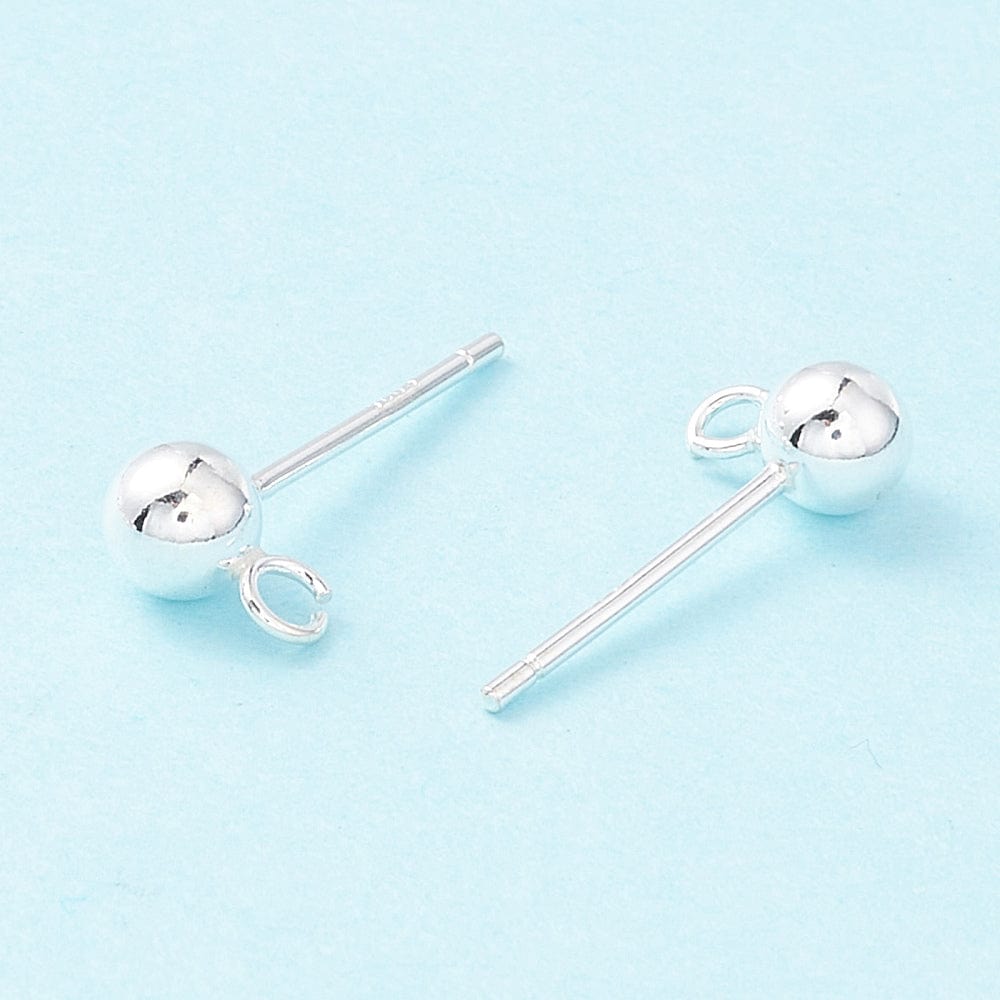 Ball Ørestikkere Med Øje, Sterling Sølv 925, (4mm) - Uniq Perler - 18484