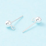 Ball Ørestikkere Med Øje, Sterling Sølv 925, (4mm) - Uniq Perler - 18484