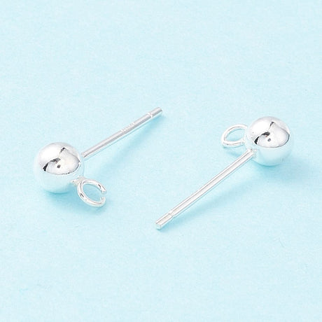 Ball Ørestikkere Med Øje, Sterling Sølv 925, (4mm) - Uniq Perler - 18484