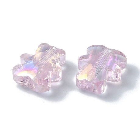 Bamse Bjørne Krystal Glasperler, Rosa, (8,5x9,5mm) - Uniq Perler - 112376