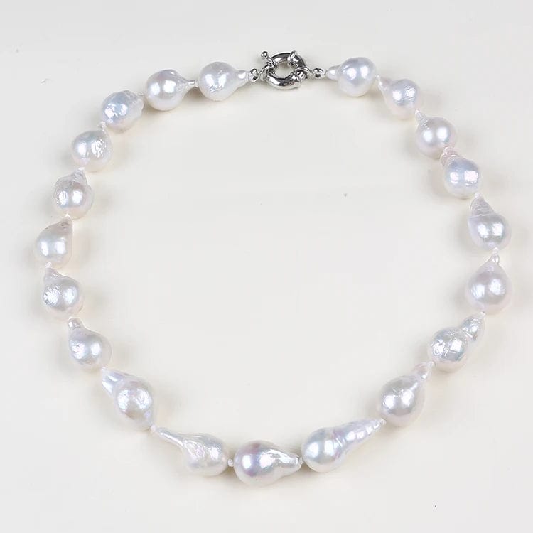 Barok Ferskvandsperler Halskæde – Grade A (12–15mm, 46cm) - Uniq Perler - 7645666