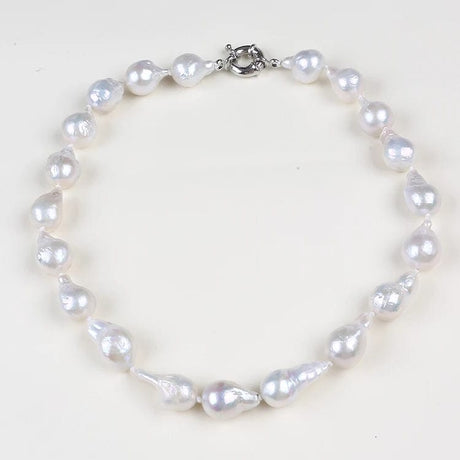 Barok Ferskvandsperler Halskæde – Grade A (12–15mm, 46cm) - Uniq Perler - 7645666