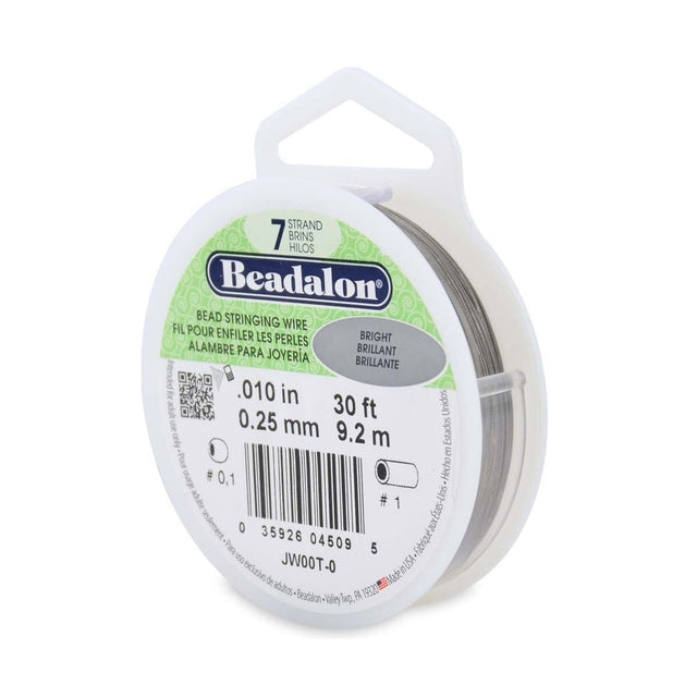 Beadalon Smykkewire 7-Strenget – Stålfarvet (0,25 mm / 9,14 m) - Uniq Perler - 126493