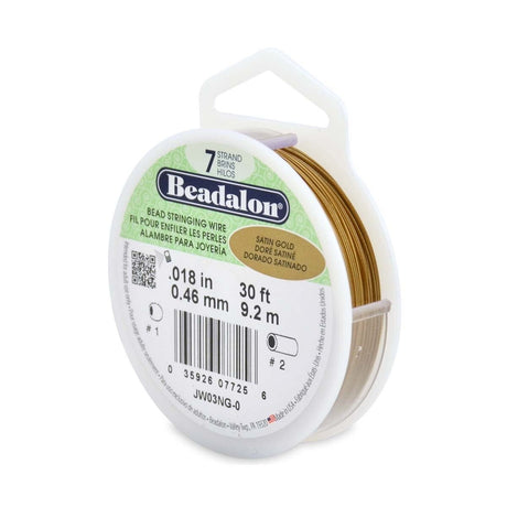 Beadalon Smykkewire 7 Tråde – Satin Guld (0,45 mm, 9,1 m) - Uniq Perler - 121663
