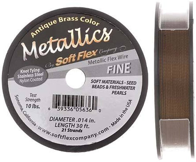 Beadsmith Nylon Coated Stål Wire – Gylden Brun (0,35mm), 9,44m - Uniq Perler - 0639336056360