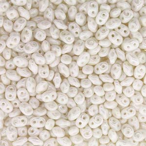 beadsmith seed beads Mini DUO 2x4 mm Chalk white Luster