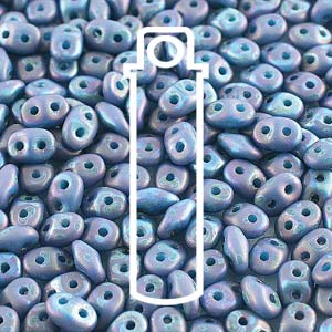 Beadsmith seed beads Mini duo 2x4 mm Nebula turo blue matt