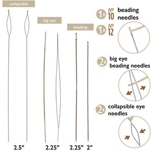 Beadsmith Værktøj – tilbehør Nåle pakke med 6 stk. assorteret nåle