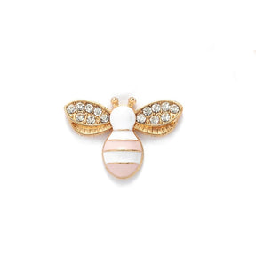 Bee Cabochon With Enamel, Gold-plated, 17x24 mm, 6 pcs. - Uniq Perler - 111728