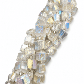 Bjergkrystal – Elektroplated, Kantet (8–14mm) Enkelt Perle - Uniq Perler - 85468