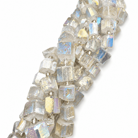 Bjergkrystal – Elektroplated, Kantet (8–14mm) Enkelt Perle - Uniq Perler - 85468
