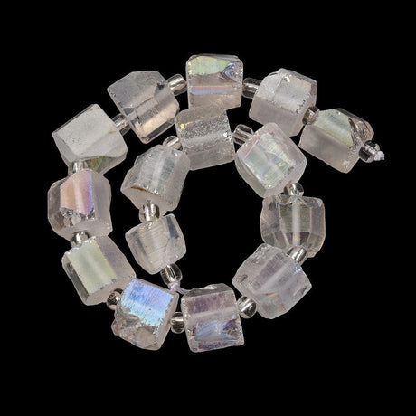 Bjergkrystal – Elektroplated, Kantet (8–14mm) Enkelt Perle - Uniq Perler - 85468