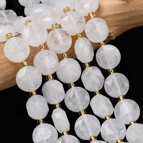 Rock Crystal Beads – Faceted Flat Round (10 - 11mm) - Uniq Perler - 117281