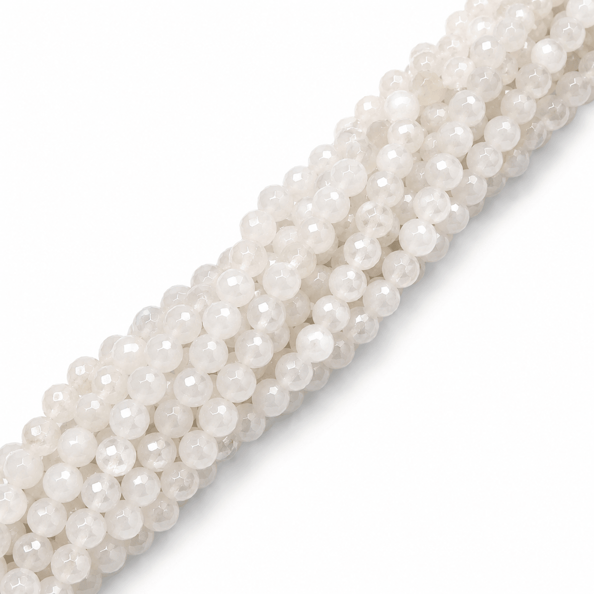 Bjergkrystal Perler – Facetterede, Runde (8mm) - Uniq Perler - 121708