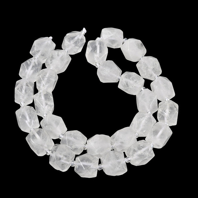 Bjergkrystal Perler – Nuggets, Facetterede (11,5~12,5x9~13x9~12mm) - Uniq Perler - 123853