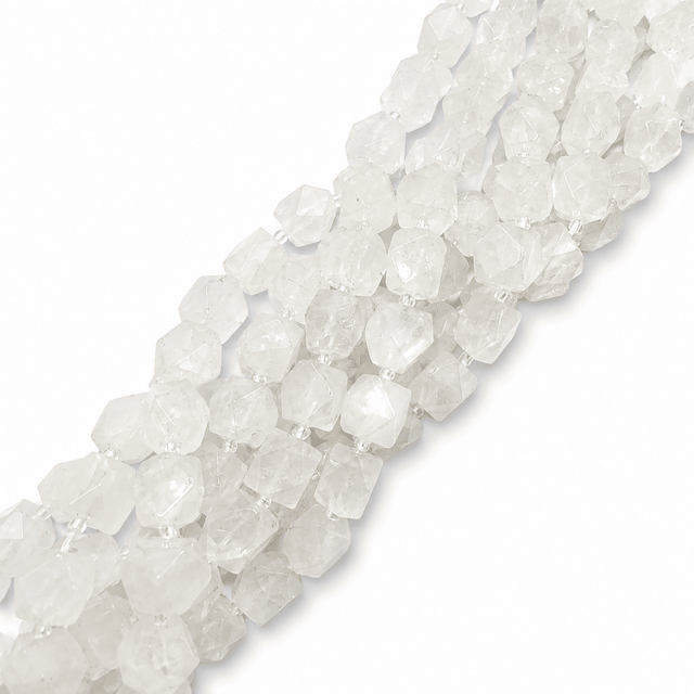 Bjergkrystal Perler – Nuggets, Facetterede (11,5~12,5x9~13x9~12mm) - Uniq Perler - 123853
