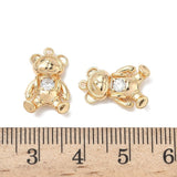 Bjørn/Bamse med Zirkonia sten, 18 K forgyldning (10.5x16x4mm) - Uniq Perler - 