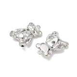 Bjørn/Bamse med Zirkonia sten, Platinbelagt (10.5x16x4mm) - Uniq Perler - 