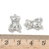 Bjørn/Bamse med Zirkonia sten, Platinbelagt (10.5x16x4mm) - Uniq Perler - 