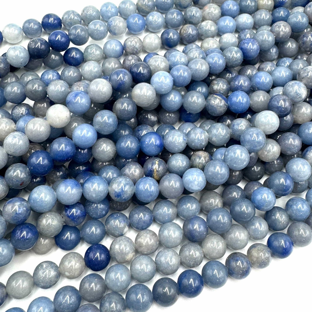 Blå Aventurin Perler – (8 mm) - Uniq Perler - 669110
