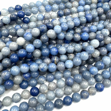 Blå Aventurin Perler – (8 mm) - Uniq Perler - 669110