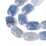 Blå Aventurin – Rektangulær & Facetteret (12x8mm) - Uniq Perler - 115662