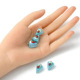 Blå Kage Vedhæng, 19x13mm, 5 stk - Uniq Perler - 249125