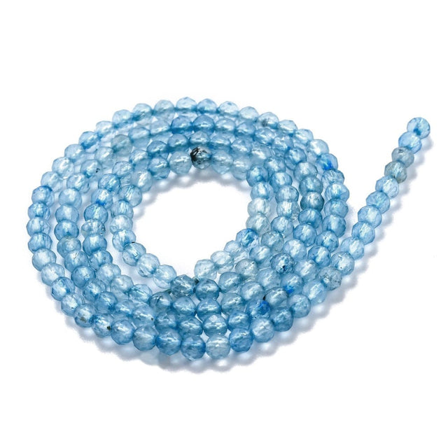 Blå Topaz Perler – Facetteret Rund (3mm) - Uniq Perler - 115077