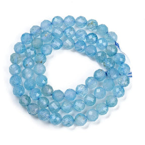 Blue Topaz Beads – Faceted Round (6mm) - Uniq Perler - 115781