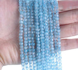 Blå Topaz Perler – Kubeformet (4x4 mm, Grade A) - Uniq Perler - 7244566