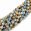 Blå Kalsit Perler – Bicone, Grade A (8mm) - Uniq Perler - 125599