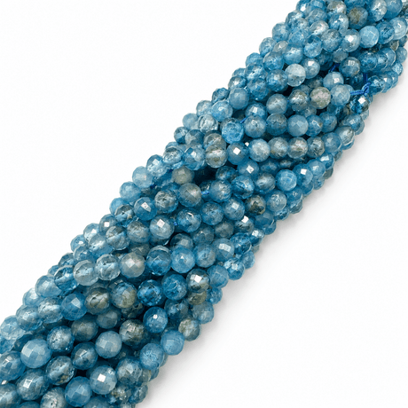 Blå Topaz Perler – Facetteret Rund (6mm) - Uniq Perler - 115781